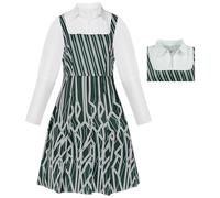 AYIMEIS Nessarose Cosplay Costume Set Wicked Strega Costume Nessarose Uniforme Scolastica Verde Natale Halloween Carnevale Party Stage Performance Cosplay Adulto