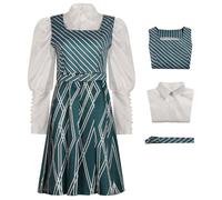 AYIMEIS Nessarose Cosplay Costume Set Wicked Strega Costume Nessarose Uniforme Scolastica Verde Natale Halloween Carnevale Party Stage Performance Cosplay Adulto