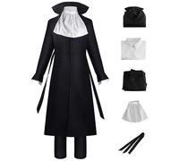 AYIMEIS Ryunosuke Akutagawa Cosplay Costume Completo con Parrucca Anime Bungo Stray Dogs Cosplay Akutagawa Ryunosuke Uniforme Natale Halloween Carnevale Party Stage Performance Outfit Adulto