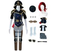 AYIMEIS Vi Cosplay Costume Completo con Parrucca Anime Arcane 2 Cosplay Outfit VI Uniformi da Poliziotta Natale Halloween Carnevale Party Stage Performance Costume Adulto