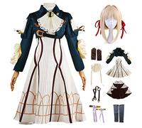 AYIMEIS Violet Evergarden Cosplay Costume Completo con Parrucca Anime Cosplay Violet Evergarden Abito Steampunk Natale Halloween Carnevale Party Stage Performance Costume Adulti XS-3XL