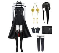 AYIMEIS Yor Forger Cosplay Costume Set con Parrucca Anime Spy X Family Costume Thorn Princess Yor Cosplay Uniforme Abito Nero Halloween Carnival Party Performance Travestimento Adulto XS-3XL