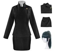 AYIMEIS Zenin Maki Cosplay Costume Completo con Parrucca Anime Cosplay Outfit Maki Zenin Uniforme Scolastica Natale Halloween Carnevale Party Stage Performance Adulti Nero/Blu