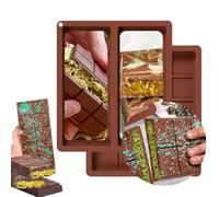 Ayizhiniu 2pcs Stampi per Cioccolatini, Stampo Silicone Tavoletta Cioccolato, Stampo per Cioccolato Dubai, Stampo Cioccolato Tavoletta Profondo, Applicabile a Prepara uno Squisito Cioccolato