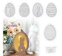 Ayizhiniu 6pcs Stampo Silicone Pasqua, Stampo Silicone Coniglio 3D, Stampo per Coniglietto Pasquale, Stampo in Silicone per Coniglio Uovo di Pasqua, Applica a Fare Artigianato