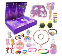 Ayizhiniu Calendario Avvento Bambina 2024, Calendario Avvento Unicorno, 24 Giorni Unicorno Natale Conto Alla Rovescia Calendario, Unicorno Accessori Capelli Avvento, Applicabile Ragazze (A)