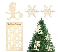 Ayizhiniu Stencil per Impronte di Gnomi, Stencil per Gnomo per Finestra Elfo, Stencil Natalizi per Finestre, Stencil Natalizi in Legno Accessori, Applicabile a Decorazioni Natalizie Finestre