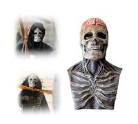 Ayizhiniu Testa Piena Maschera Scheletrica, Maschera Biochimica Scheletro con Mascella Mobile, Spaventosa Maschera a Testa Intera 3D Lattice, Adatto Gioco Ruolo per Festa Tema Halloween