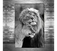 Ayjxtz Puzzle 1000 Pezzi Leone Selvaggio Africano Amante Arte Leone Bianco e Nero Animale Arte Foto Puzzle 1000 Pezzi Animali Puzzle educativi intellettuali decompressivi giocat50x75cm(20x30inch)
