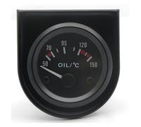 AYJYZHIAG 2 "52MM Nero Temp. Acqua/Temp. Olio/Pressa Olio Psi/Pressa kg/Volt/Amperometro/Indicatore di Livello Carburante Contatore for Auto con Staffa Pod Holder(Oil Temp)