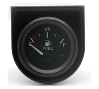 AYJYZHIAG 2 "52MM Nero Temp. Acqua/Temp. Olio/Pressa Olio Psi/Pressa kg/Volt/Amperometro/Indicatore di Livello Carburante Contatore for Auto con Staffa Pod Holder(Fuel(Without Float))