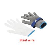 AYJYZHIAG Acciaio inossidabile grado 5-9 Anti-taglio Resistente all'usura Macellazione Giardinaggio Protezione delle mani Assicurazione sul lavoro Guanti in filo di acciaio 1 pz(Level 9 glove,L)