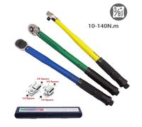 AYJYZHIAG Chiave dinamometrica reversibile di precisione a sgancio rapido con attacco quadro da 10-140 Nm, 3/8", professionale, for bici, moto, auto, attrezzi fai te(Green 10-140N.m)