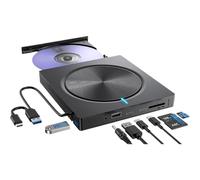 AYJYZHIAG Lettore Dvd Esterno 7 in 1, masterizzatore CD Rom USB 3.0, Lettore di schede SD/TF, unità Disco Ottico +/-RW, for PC Laptop