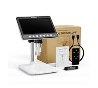 AYJYZHIAG Microscopio Digitale Schermo IPS da 7'' Microscopio a Moneta 1200X con 8 LED Microscopio for Saldatura HD da 5 MP for Elettronica, PCB, Riparazione