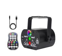 AYJYZHIAG Mini proiettore RGB Luce da palco DJ Discoteca Lampada a LED Suono UV Strobo Effetto scenico Matrimonio Natale Festa Luci natalizie(USB)