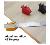 AYJYZHIAG Scriba angolare in Lega di Alluminio 45 Gradi Angolo di Linea Calibro Righello Carpentiere localizzatore Righello Blocco Calibro Strumenti for la Lavorazione del Legno(Type 2 with Ruler)