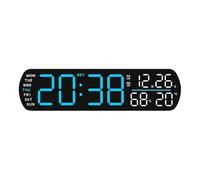 AYJYZHIAG Sveglia a LED con Temperatura, umidità, Data, Settimana, Doppio Allarme, Timer, Conto alla rovescia, Ora legale, Snooze, oscuramento Automatico, 12/24 Ore, Orologio da Tavolo Digitale(BWBL)