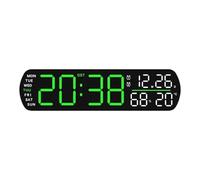 AYJYZHIAG Sveglia a LED con Temperatura, umidità, Data, Settimana, Doppio Allarme, Timer, Conto alla rovescia, Ora legale, Snooze, oscuramento Automatico, 12/24 Ore, Orologio da Tavolo Digitale(BG)