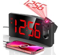 AYJYZHIAG Sveglia con proiezione Mpow, Orologio Digitale for Camera da Letto, dimmer di luminosità a 3 Livelli, Caricabatterie USB(Black)