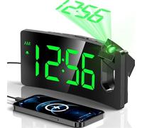 AYJYZHIAG Sveglia con proiezione Mpow, Orologio Digitale for Camera da Letto, dimmer di luminosità a 3 Livelli, Caricabatterie USB(Toilet Paper Holder)