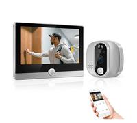 AYJYZHIAG Telecamera campanello video Smart WiFi spioncino 1080P/158° for schermo LCD domestico da 4,3 pollici rilevamento movimento PIR 24 ore