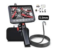 AYJYZHIAG Telecamera endoscopica articolata da 2,0 MP, 3,9 mm/5..5 mm, boroscopio Industriale con 2 Vie, sterzata a 210 Gradi, con Altoparlante, 6 LED(5.5mm Lens)