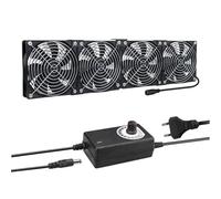 AYJYZHIAG Ventola for computer da 120 mm con ventole grandi e regolatore di velocità for la ventilazione degli armadi raffreddamento del server(4FANS-EU)
