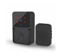 AYJYZHIAG Videocitofono WiFi Telecamera HD wireless Rilevamento movimento PIR Allarme IR Sicurezza Smart Home Campanello for porta Citofono for la casa(Ordinary black)