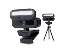 AYJYZHIAG Webcam B09-4K 4K con otturatore for la privacy e luce di riempimento, USB, cavo da 1,5 m adattatore tipo C, supporto flessibile for Li