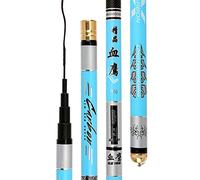 AYKANING Canna da Pesca,Canne da Pesca Asta telescopica in Fibra di Carbonio in Fibra di Canna da Pesca Super Asta 6H 1/9 Power Pole Ammettore Palo Mano per Acqua Dolce 2.7m-6.3m(Blue Color,5.4m)