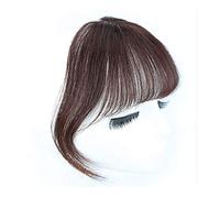AYKANING Frangia,Frangetta Finta Air Bangs per Le Donne Clip in Bangs Capelli Umani Bangs Parrucca di Ricambio Trasparente(Dark Brown)