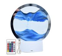 AYKHDS Luce a sabbia mobile, luce creativa colorata, ricarica USB 3D, pittura con paesaggio sabbioso con 7 colori e telecomando, decorazione per l'atmosfera della casa, piccola luce notturna (blu)