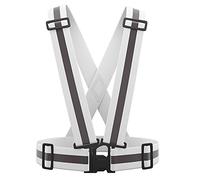 AYKRM Gilet Alta Visibilita, Bretelle Giubbotto Catarifrangenti/Giacca Riflettente di con Striscia Riflettente/Pettorina Catarifrangente per Corsa/Running/Ciclismo (Bianco, S-XXL)