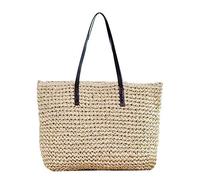 Ayliss, borsa a tracolla da donna in paglia intrecciata a mano, Beige (Stivaletti da pioggia zebrati - Bambini), Taglia unica