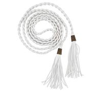 Ayliss Cintura intrecciata con nappe da donna, in tessuto sottile, per vestito, bianco, taglia unica, bianco, Taglia unica