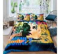 AYMAING Kids Graffiti Wall Letti Set Sreet Art Design Set di Biancheria da Letto Copripiumino Morbido in Microfibra Stile Hiphop con 2 Federe 3 Pezzi 135x200 Cm + 50x75 Cm