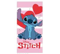 Aymax Asciugamano da spiaggia Stitch, cuore, 70 x 140 cm, 100% cotone, 320 g/m2