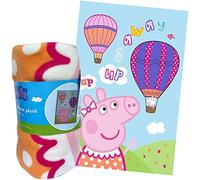 Aymax Design - Coperta in pile Peppa Pig, 100 x 140 cm, con Peppa Wutz Up and Away