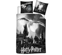 AYMAX Harry Potter, biancheria da letto reversibile in flanella, Hogwarts, 2 pezzi, 155 x 220 cm