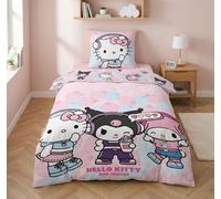 Aymax Hello Kitty and Friends, set copripiumino 135 x 200 cm + federa 80 x 80 cm, con Kuromi e My Melody