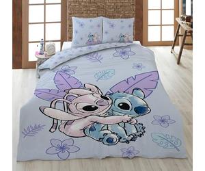 Aymax Lilo und Stitch - Set di biancheria da letto double-face, 2 pezzi, 135 x 200 cm, 100% cotone