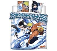 Naruto Fight, Parure da letto matrimoniale per 2 persone, copripiumino reversibile 240 x 220 cm + 2 federe 65 x 65 cm, in policotone
