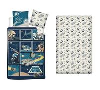 AYMAX Parure da letto classica Star Wars, 3 pezzi, per letto singolo, 100% cotone, reversibile, copripiumino 140 x 200 cm, federa 65 x 65 cm + lenzuolo con angoli 90 x 190 cm
