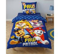 Aymax Parure da letto Paw Patrol - copripiumino 140 x 200 cm + federa 63 x 63 cm - 100% microfibra - con Stella, Marcus, Ruben e Chase