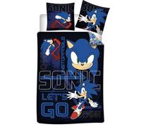 Aymax Parure da letto Sonic Le'ts Go Reversibile, copripiumino 140 x 200 cm + federa 65 x 65 cm, in policotone