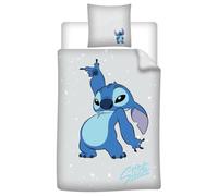 Aymax Parure da letto Stitch, copripiumino 140 x 200 cm, federa 65 x 65 cm (Stitch Grigio)