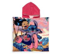 Aymax Poncho Asciugamano Spiaggia Piscina Bagno con Cappuccio per Bambini Stitch di Lilo & Stitch Rosa 100x50cm