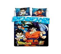 AYMAX S.P.R.L. Dragonball Super - Juego de Cama Infantil (algodón, Funda nórdica de 140 x 200 cm y Funda de Almohada de 65 x 65 cm), diseño de dragón, NI-006DBS-DV