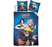 Aymax S.P.R.L - Parure da Letto Naruto in Flanella, 100% Cotone, Copripiumino 140 x 200 cm + Federa 65 x 65 cm